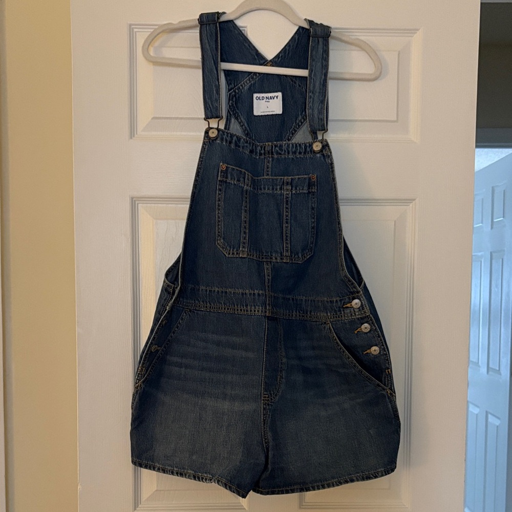 Old Navy Blue Denim Short Overalls